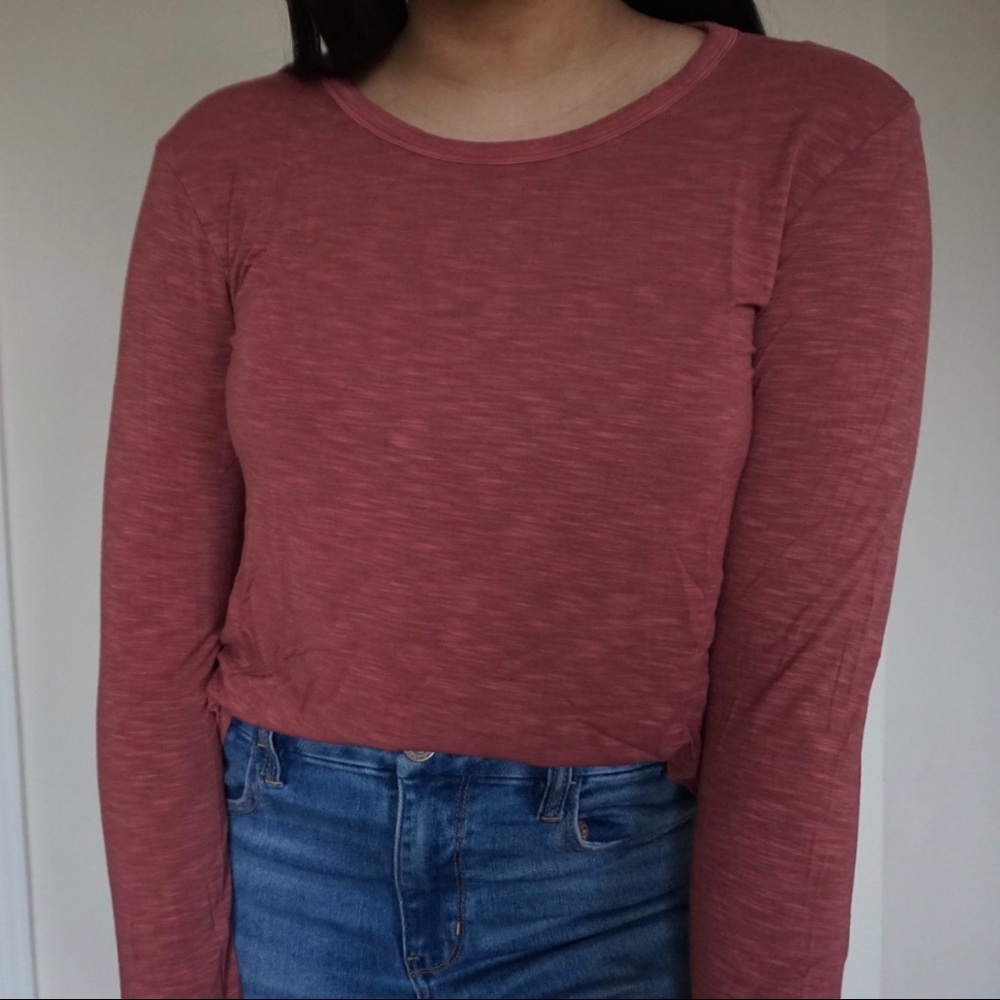 NWT AEO Soft & Sexy Red Long Sleeve Tee